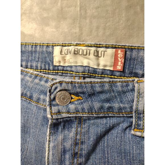 Levi's 545 Low Boot Cut Blue Jeans Women's 12M Medium Wash Altered Hem - Picture 4 of 10
